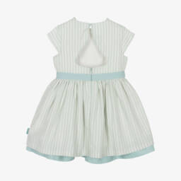 Tutto Piccolo-Girls Shimmery Green Striped Dress | Childrensalon Outlet