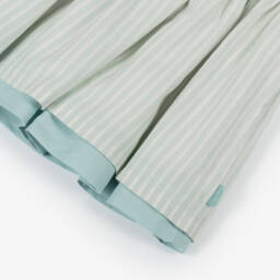 Tutto Piccolo-Girls Shimmery Green Striped Dress | Childrensalon Outlet