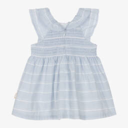 Tutto Piccolo-Girls Soft Blue Stripe Dress | Childrensalon Outlet