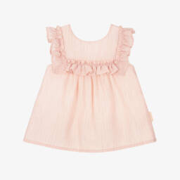 Tutto Piccolo-طقم بناتي وردي لامع بخطوط | Childrensalon Outlet