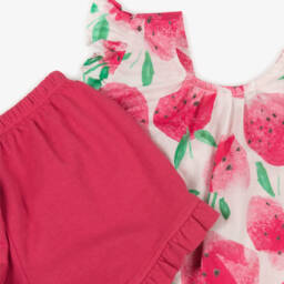 Tutto Piccolo-طقم قطني وردي فراولة للبنات | Childrensalon Outlet