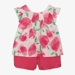 Tutto Piccolo-طقم قطني وردي فراولة للبنات | Childrensalon Outlet