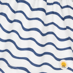 Tutto Piccolo-فستان أطفال بناتي قطن مقلم لون أبيض وكحلي | Childrensalon Outlet