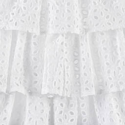 Tutto Piccolo-Girls White Broderie Anglaise Dress | Childrensalon Outlet