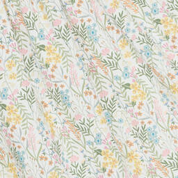 Tutto Piccolo-فستان قطن لون أصفر وأبيض بطبعة ورود | Childrensalon Outlet