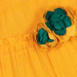 Tutto Piccolo-Girls Yellow Cotton Dress | Childrensalon Outlet