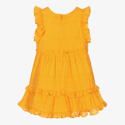Tutto Piccolo-Girls Yellow Cotton Dress | Childrensalon Outlet