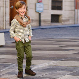 Tutto Piccolo-Зелено-коричневый комплект с брюками | Childrensalon Outlet