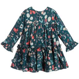 Tutto Piccolo-Комплект с зеленым платьем с цветочным рисунком | Childrensalon Outlet