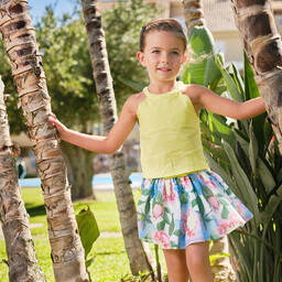 Tutto Piccolo-Зеленая юбка с цветами | Childrensalon Outlet