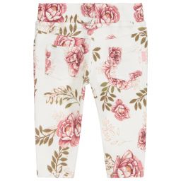 Tutto Piccolo-Ivory & Red Floral Leggings | Childrensalon Outlet