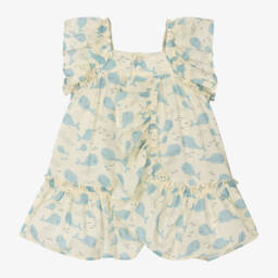 Tutto Piccolo-Little Girls Sunshine Whale Dress | Childrensalon Outlet