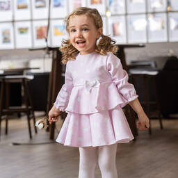 Tutto Piccolo-Розовый комплект с платьем из хлопкового джерси | Childrensalon Outlet