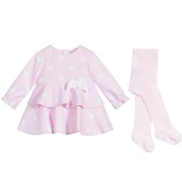 Tutto Piccolo-Розовый комплект с платьем из хлопкового джерси | Childrensalon Outlet