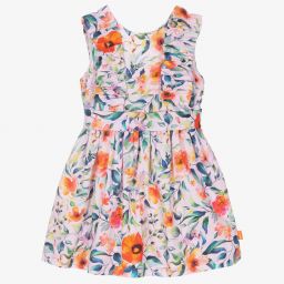 Tutto Piccolo-Розовое хлопковое платье в цветочек | Childrensalon Outlet