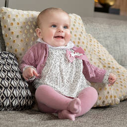 Tutto Piccolo-كارديغان أطفال بناتي قطن و صوف أنغورا لون زهري | Childrensalon Outlet