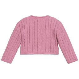 Tutto Piccolo-كارديغان أطفال بناتي قطن و صوف أنغورا لون زهري | Childrensalon Outlet