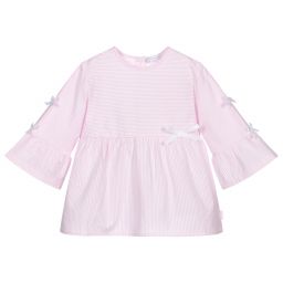 Tutto Piccolo-توب قطن مقلم لون زهري وأبيض للبنات | Childrensalon Outlet