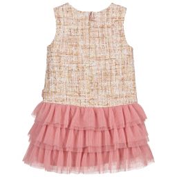 Tutto Piccolo-Pink Tweed & Tulle Dress | Childrensalon Outlet
