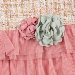 Tutto Piccolo-Pink Tweed & Tulle Dress | Childrensalon Outlet