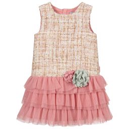 Tutto Piccolo-Pink Tweed & Tulle Dress | Childrensalon Outlet