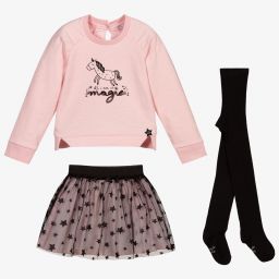 Tutto Piccolo-Pink Unicorn Skirt Set | Childrensalon Outlet