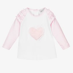 Tutto Piccolo-Pink & White Cotton Baby Top | Childrensalon Outlet