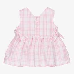 Tutto Piccolo-فستان قطن لون زهري وأبيض | Childrensalon Outlet