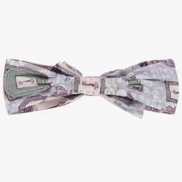 Tutto Piccolo-طوق للرأس قطن مزين بفيونكة لون أرجواني للبنات | Childrensalon Outlet