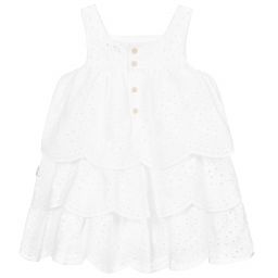 Tutto Piccolo-Белое платье с вышивкой ришелье | Childrensalon Outlet