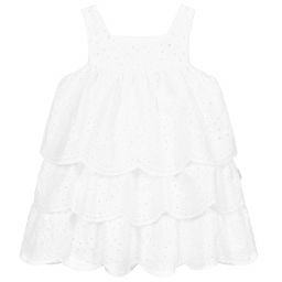 Tutto Piccolo-Белое платье с вышивкой ришелье | Childrensalon Outlet