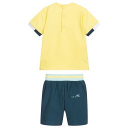 Tutto Piccolo-Желтая футболка и синие шорты | Childrensalon Outlet