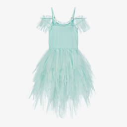 Tutu du Monde-Girls Aqua Floral Tulle Gown | Childrensalon Outlet
