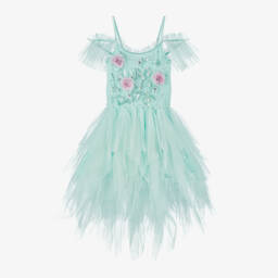 Tutu du Monde-Girls Aqua Floral Tulle Gown | Childrensalon Outlet