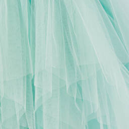 Tutu du Monde-Girls Aqua Floral Tulle Gown | Childrensalon Outlet