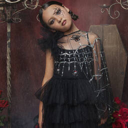 Tutu du Monde-Черное платье с юбкой-пачкой и паутиной | Childrensalon Outlet