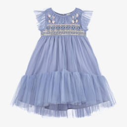 Tutu du Monde-Girls Cornflower Tulle Party Dress | Childrensalon Outlet