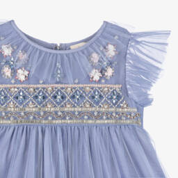 Tutu du Monde-Girls Cornflower Tulle Party Dress | Childrensalon Outlet