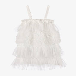 Tutu du Monde-Girls Cream Tulle Ruffle Dress | Childrensalon Outlet