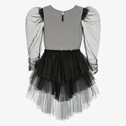 Tutu du Monde-Girls Grey & Black Tulle 'Wednesday' Dress | Childrensalon Outlet