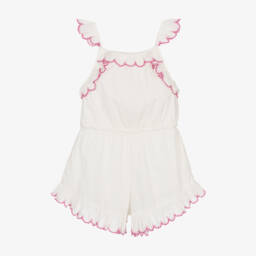 Tutu du Monde-Girls Ivory Embellished Romper Delight | Childrensalon Outlet
