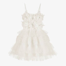 Tutu du Monde-فستان عاجي من التول المزهر للبنات | Childrensalon Outlet