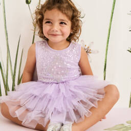 Tutu du Monde-Girls Lilac Sequin Tulle Dress | Childrensalon Outlet