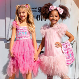 Tutu du Monde-Girls Pink Barbie Sequin Tulle Dress | Childrensalon Outlet