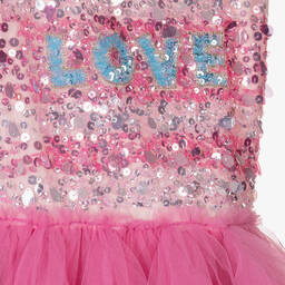 Tutu du Monde-Girls Pink Barbie Sequin Tulle Dress | Childrensalon Outlet
