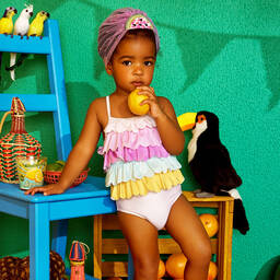 Tutu du Monde-Розовый купальник с оборками (SPF30+) | Childrensalon Outlet