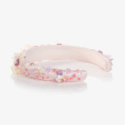 Tutu du Monde-طوق للشعر لون زهري مزين بلؤلؤ صناعي وترتر | Childrensalon Outlet