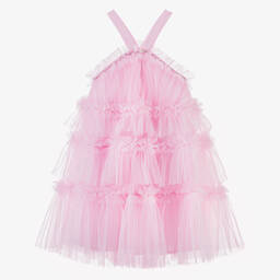 Tutu du Monde-Girls Pink Tiered Ruffle Tulle Dress | Childrensalon Outlet