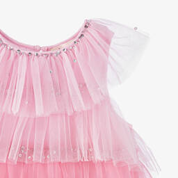 Tutu du Monde-Розовое многоярусное платье из тюля с рюшами | Childrensalon Outlet