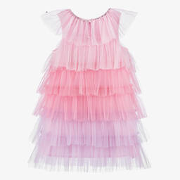 Tutu du Monde-Розовое многоярусное платье из тюля с рюшами | Childrensalon Outlet